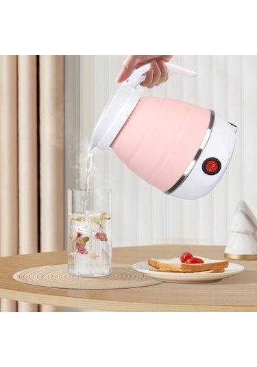 Dancemonkey Ev Seyahat İngiltere Tak İçin Taşınabilir Katlanır Silikon Elektrikli Su Isıtıcısı Beyaz, Küçük Ve Pratik
