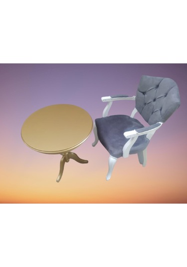 Bengimobilya Fiskos-Berjer Sandalye Kelebek Model Parlak Beyaz-Ceviz Babyface (495734459) Altın