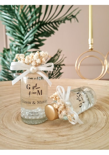 Şık Etiketli Hediyelik Kolonya Şişesi, Cam Şişe Kolonya 15 Adet