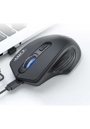İmıce G-1800 Şarj Edilebilir 4 Düğme 1600 Dpı 2.4ghz Bilgisayar Pc Dizüstü Bilgisayar İçin Sessiz Kablosuz Fare Siyah Diğer