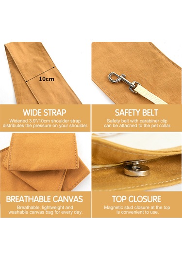 Geeksen Kedi Çantası Evcil Hayvan Çantası Kedi Seyahat Çantası Taşınabilir Kanvas Omuz Çantası Sarı Tedarikçi Bej Lyc08031-01f-cs12