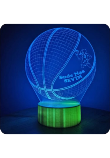 Kişiye Özel Basketbol Temalı 3d Rgb Led Gece Lambası Jetjest Ta