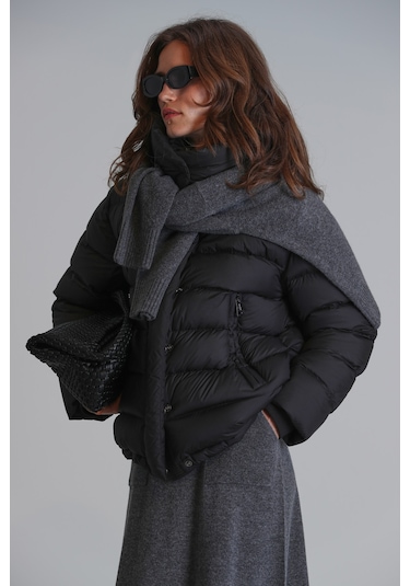Lufian Rose Kaz Tüyü Kadın Mont Siyah Siyah 122120038100100 Siyah