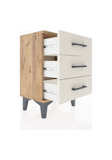 Arges Komodin 3 Çekmeceli 44x30x64 Çam-aytaşı Çam