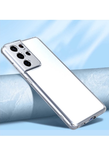 Galaxy S21 Ultra Kılıf Zore Kamera Korumalı Süper Silikon Renksiz