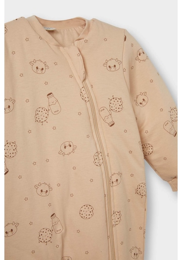 Defacto Erkek Bebek 2,5 Tog Elyaf Süt Baskılı Penye Tulum F3544a525wnbg287 Bej