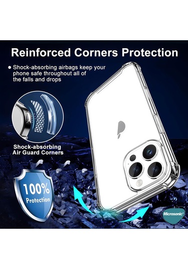 Microsonic Apple Uyumlu iPhone 16 Pro Max Kılıf Shock Absorbing Şeffaf -