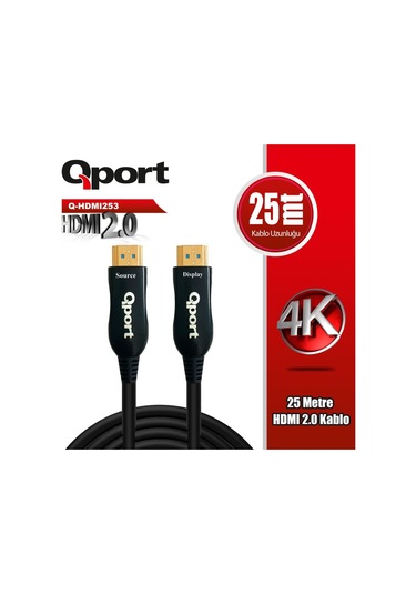 Qport Q-hdmı253 25m 2.0v 4k 60 Hz Altın Uçlu Kablo
