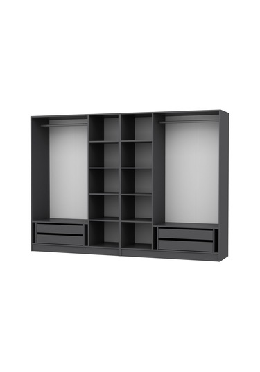 Kale 6 Kapak 2a 4ç Dolap Antrasit - Mebran Defne Ayna Antr 190cm Antrasit