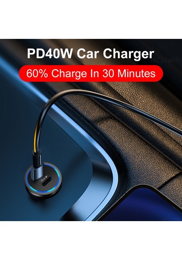 40w Çift Pd Hızlı Şarj 66w Usb Tip C Araç Telefon Şarj Adaptörü Pd Usb Pembe-çin