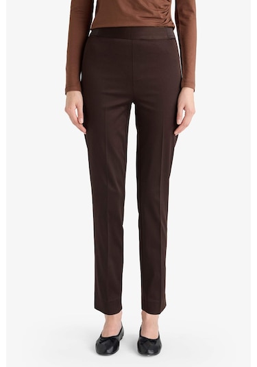 Defacto Sigaret Normal Bel Düz Paça Saten Pantolon J8743az25wnbn220 Kahve