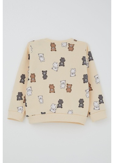 Breeze Erkek Çocuk Eşofman Takımı Sevimli Ayıcıklar Desenli 1-4 Yaş, Krem Krem