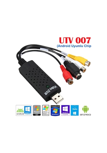 Android Uyumlu UTV007 Chip VHS Hi8 Mini DV  Video DVR Kayıt Kartı