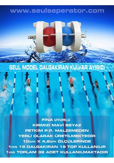 havuz kulvar seperator seul model tam olımpık 1 mt fıyat 38 parça