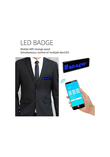 Matrix Kayan Led Yaka Rozeti Mobil Kontrollü Dijital Etiket 9 3cm - 9002666729678ynt Çok Renkli