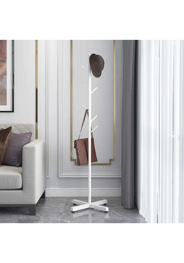 Trendesk Metal Beyaz Ayaklı Askılık Portmanto Modern Elbise Askısı Konfeksiyon Askısı 165 CM Beyaz