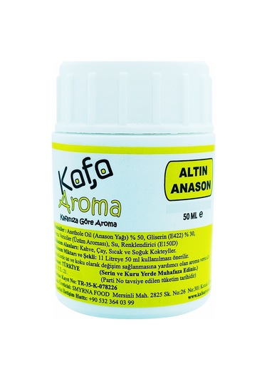 Kafa Aroma Altın Seri Anason Yağı Hazır Karışım Kiti 50 ML