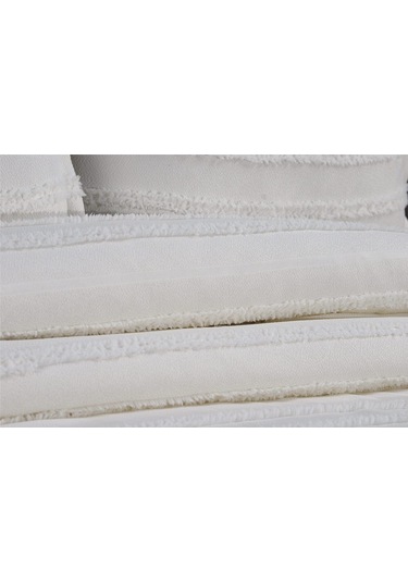 Şam 3 Parça Çift Kişilik Yatak Örtüsü Krem