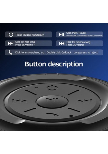 Vkemall Lenovo Thinkplus K3 Pro Kablosuz Bluetooth Hoparlör - 8 Saat Çalma Süresi, 1200mah Pil