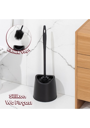 Porsima Sb-776 Silikon Wc Tuvalet Banyo Fırçası Klozet Fırçası Si