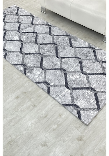 Lüle Halı Kaymaz Taban Yıkanabilir Yolluk Halı Lhsmrt602siy