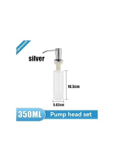Set1-350ml-silver-mutfak Lavabo Sıvı Sabunluk Pompası Paslanmaz Çelik 500 Ml Sıvı Sabun Şişesi Lavabo Montaj El Basınçlı Sabunluk Şişesi