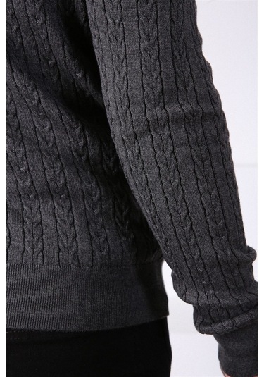 Ferraro Antrasit V Yaka Erkek Pamuk Kazak Antrasit (490435477) Antrasit