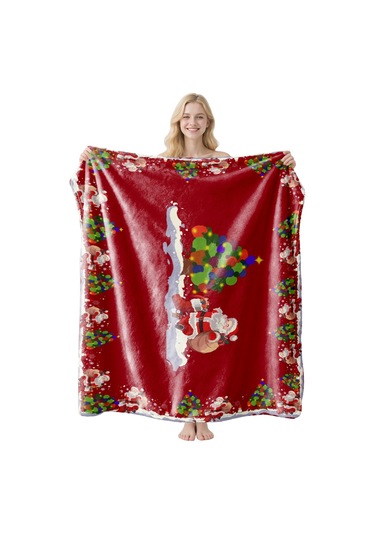 Noel Fral Küçük Battaniye Festival Atmosferi Pratik Kullanım-mt-flr-183 150 200 Yeşil