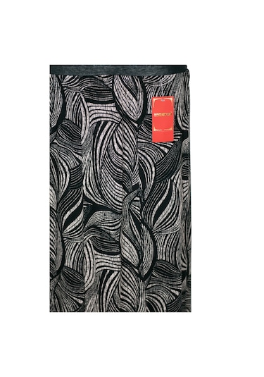 Hesna Kadın Betül 8 Parça Lastikli Astarsız Siyah Etek Desen 48 Siyah