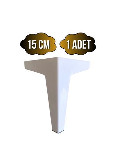 Serçe Düz 15cm Plastik Ayak Mobilya Masa Ve Dolap Ayağı 15cm Beyaz 1 Adet Beyaz