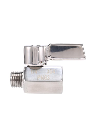 Arelene 1/4 İnç 304 Paslanmaz Çelik Mini Küresel Vana, Dişi Npt X Erkek Npt Dişli, Kapatma Vanası