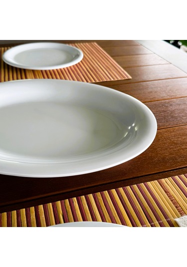 Alezy 629 Göreme Melamin Termostar Arya Kayık Tabak 33,5 Cm Beyaz