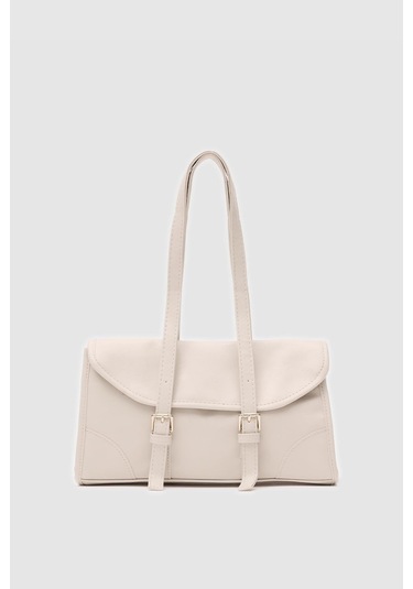 Shule Bags Calvino Vintage Baget Çanta Krem Krem