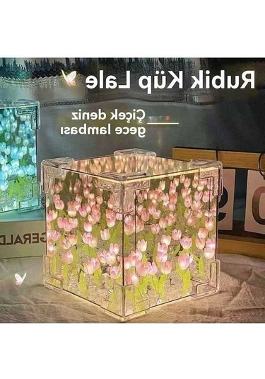 Moly Çiçek Rubik Küp Lale 3d Gece Lambası Dz, Renk: Renk , Boyut: Boyut , Model: Model , Kullanıcı: Kullanıcı Diğer
