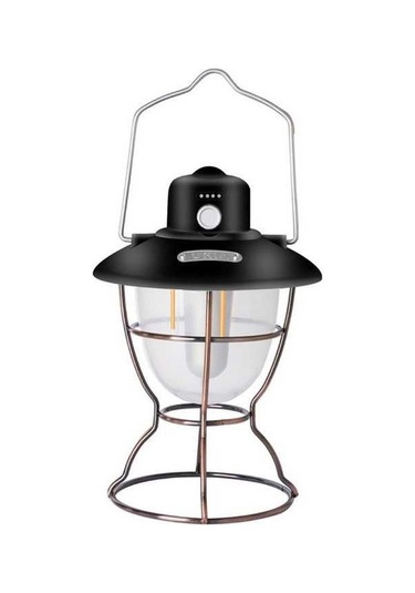 Dancemonkey Usb Şarjlı 3 Renkli Taşınabilir Kamp Feneri - 2000mah Pil Ve Güç Bankası Siyah