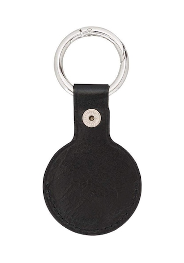 Bloompaw Noir Hakiki Deri Airtag Kılıfı Siyah