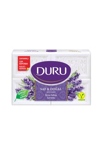 Duru Saf & Doğal Kaynaklı Lavanta 4 Adet Beyaz Kalıp Sabun 600Gr