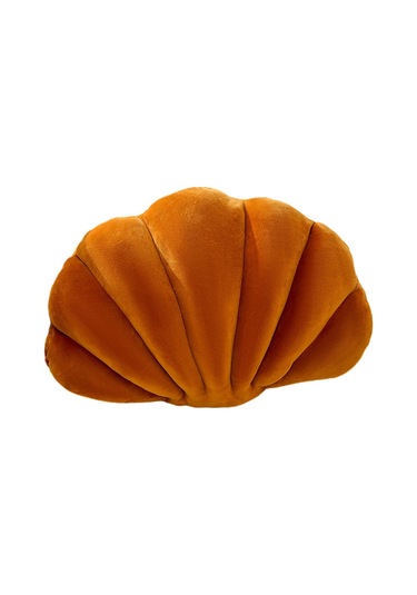 Suntek Magideal Kabuk Dekoratif Yastık Clam Yer Minderi Oturma Karamel