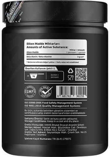 Kingsize Nutrition Beta Alanine Powder 500 Gr