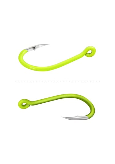 Pazly 50 Adet Parlak Flüoresan Balık Oltası Kancası - Yüksek Karbon Çelik, 5 Farklı Boyut