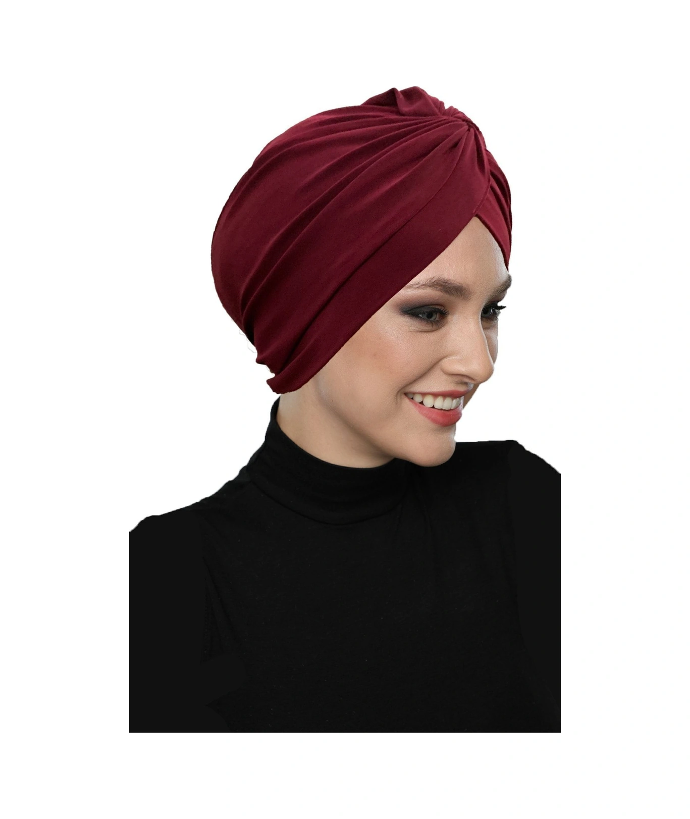 Çapraz Kancalı Bordo Hazır Türban Tesettür Dış Ve Havuz Bonesi Bordo