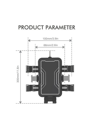 Ebitda Çok Renkli Motosiklet-bisiklet Navigasyon Telefon Tutucu, Handlebage Braketi, Yatay-dikey Ayarlanabilir, Plastik Malz Çok Renkli