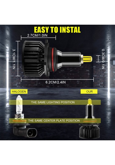 Springsun 360 Derece Ayarlanabilir Ultra Parlak Led Far Ampulü - H7, H11, 9005, 9006, 9012 Uyumlu
