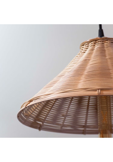 Bambu Sarkıt Avize: Rain Asya Stil Rattan Sarkıt 40Cm
