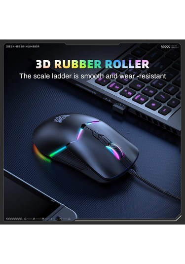Onıkuma Cw929 Rgb 6400dpı Kablolu Fare Siyah Diğer