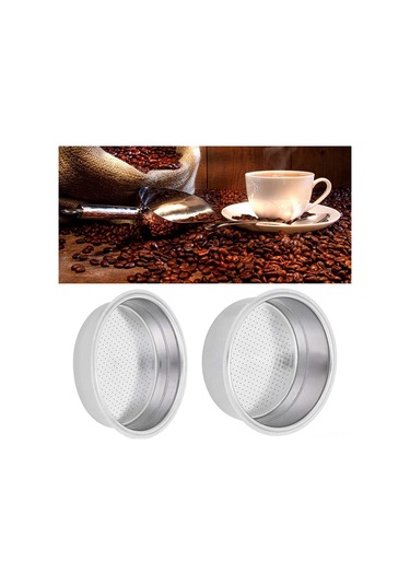 Tenfowee Kahve Makinesi Filtre Sepeti - Paslanmaz Çelik 51mm Tek/çift Kişilik Baskılı Kahve Filtresi, Lezzeti Artırır, Dayanıklı Ve Pas Önleyici Gümüş