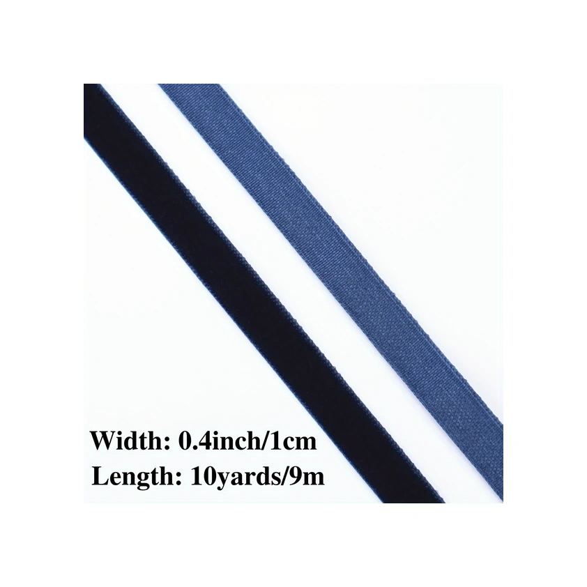 Gateesat Siyah Kadife Dantel Süslemeli 10 Yard Kurdele - Hediye Paketleme, Saç Aksesuarı, Ev Dekorasyonu