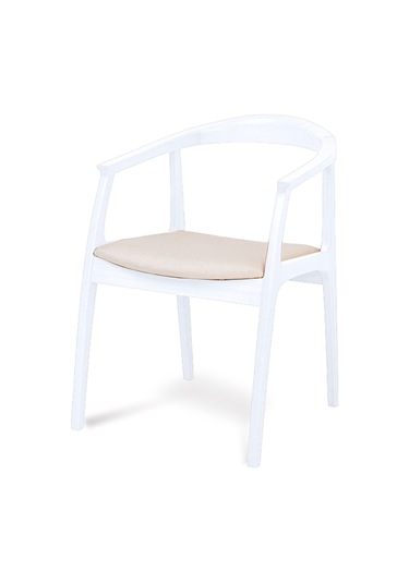 Helsinki Beyaz C Model Bohem Beyaz Ahşap Sandalye