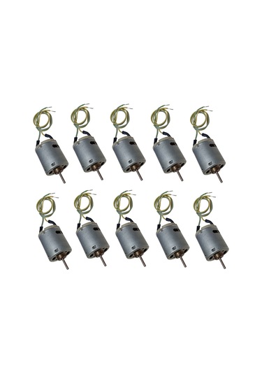 10 Adet 30cm Kablo Lehimli 12v Dc Motor Hobi Oyuncak Elektrik Deney Motoru