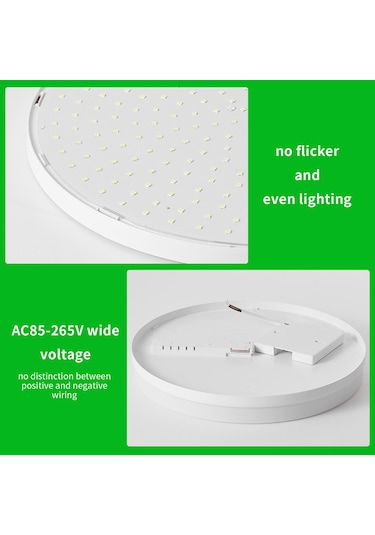 Hombey 18w Led Tavan Lambası, 6500-7000k Beyaz Işık, Ac85-265v, Pp&pc Malzeme, Ip20 Koruma Beyaz